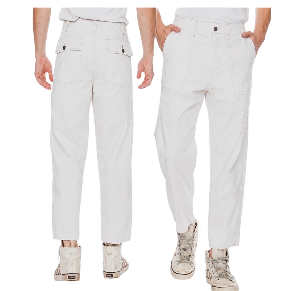 NWT Mother Men's Commando Military Pants Beam Me Up Scotty White 5102-1110 Sz 30